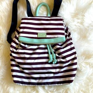 Betsy Johnson summer back pack. Leather and waterproof fabric. Some spots (pix)